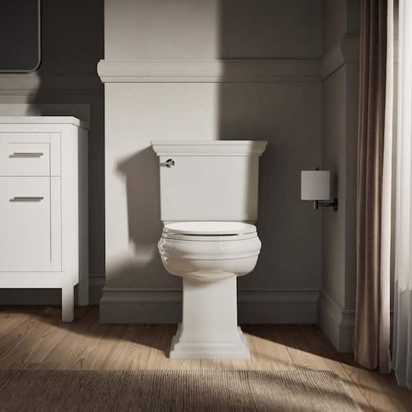 KOHLER Brevia Elongated Closed Front Toilet Seat with Q2 Advantage in Almond