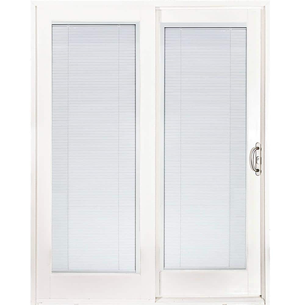 60 in. x 80 in. Smooth White Right Composite PG50 Sliding Patio Door with Low-E Built in Blinds price history on PriceWatchPro