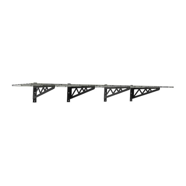 CAPHAUS 36 in. W x 18 in. D Black Metal Garage Wall Shelf, Wall Mounted  Garage Shelves with 2 Bike Hooks, (Pack of 2) SHWW-CH18362-BK - The Home  Depot