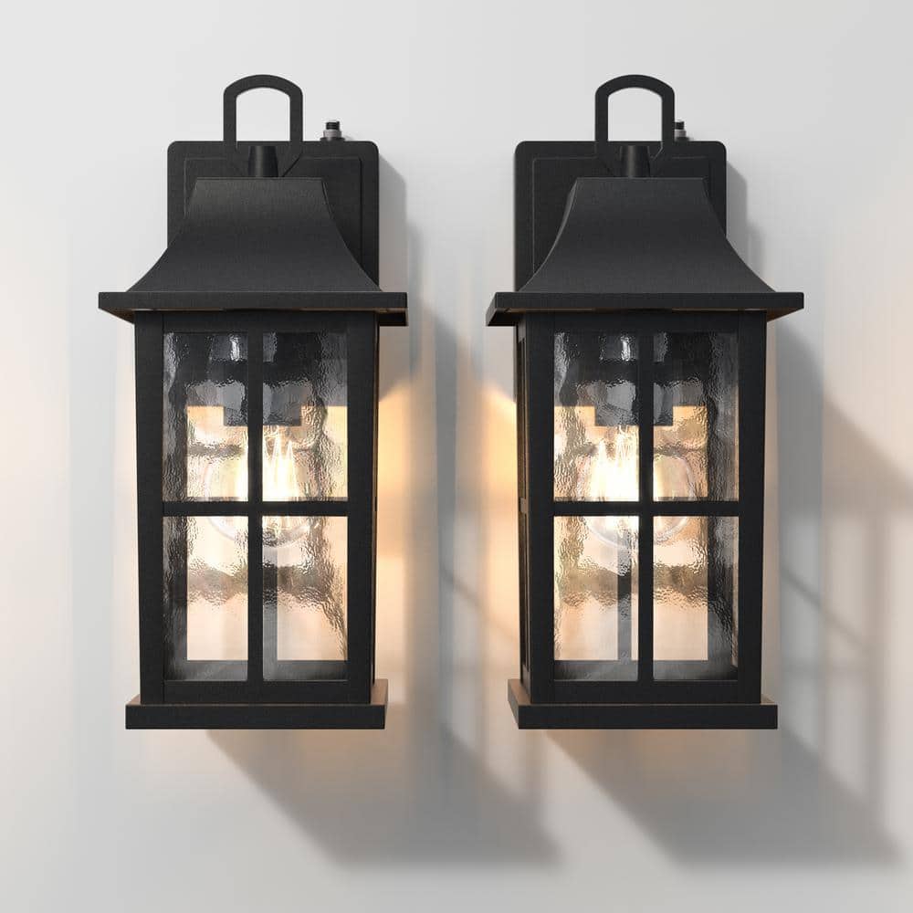 Maxax Hawaii 13 in. H 1Bulb Black Hardwired Outdoor Wall Lantern