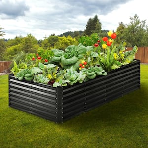 8ft. x 4 ft.x 2ft.Raised Garden Bed, Galvanized Metal Planter Box for Outdoor Flowers/Vegetables/Herbs, Open Base Design