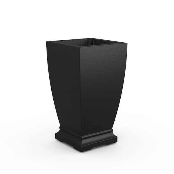 Acadia 28 in. Tall Self-Watering Black Polyethylene Planter