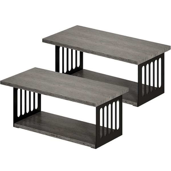 Unbranded 7.9 in. W x 15.8 in. D Grey Floating Shelves Decorative Wall Shelf (Set of 2)