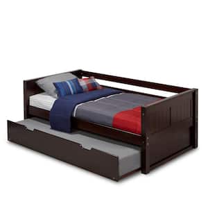 Panel Cappuccino Twin Size Daybed with Twin Trundle