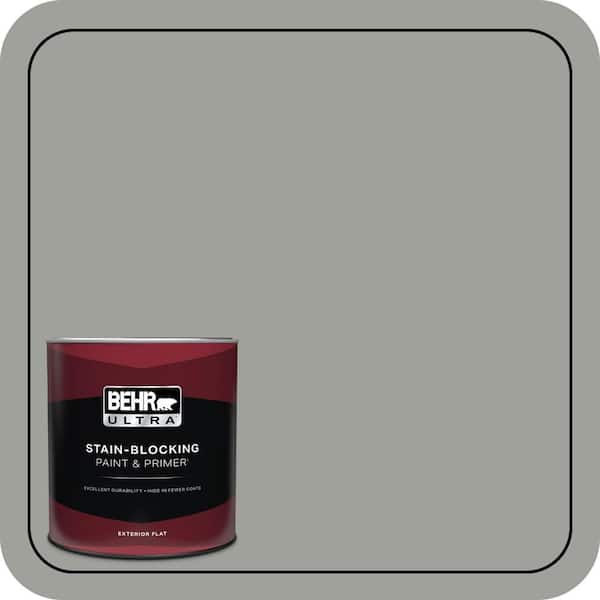 BEHR ULTRA 1 qt. #MQ6-22 Gateway Gray Flat Exterior Paint & Primer