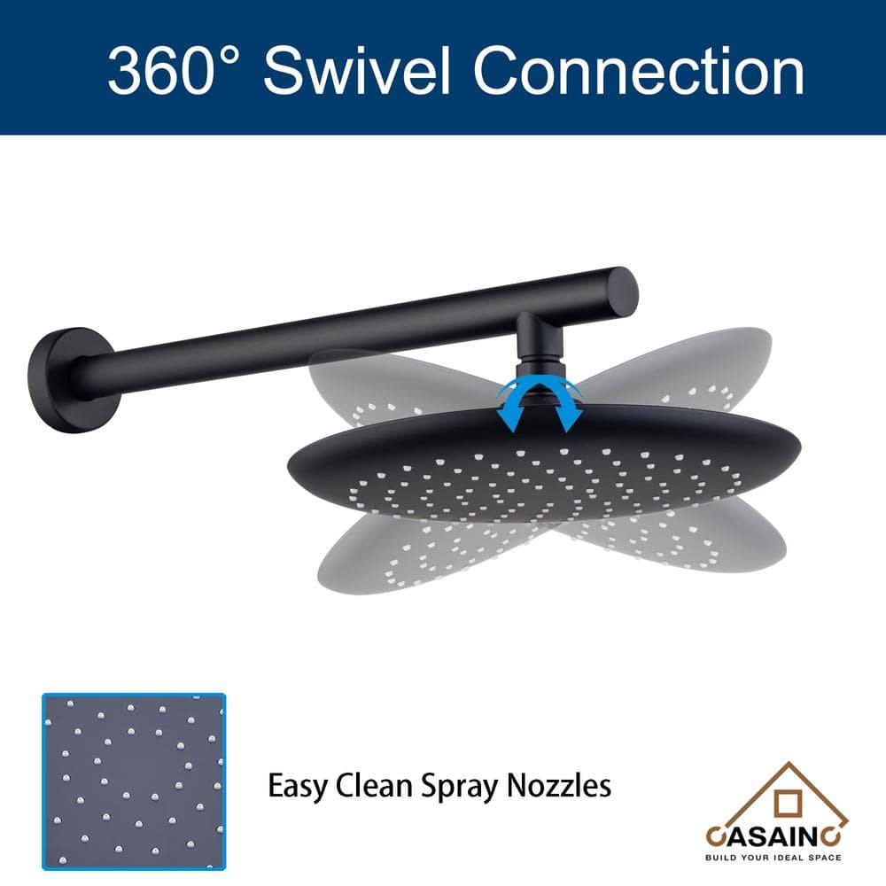 Matte Black Multi-Function Wall Mounted Shower System