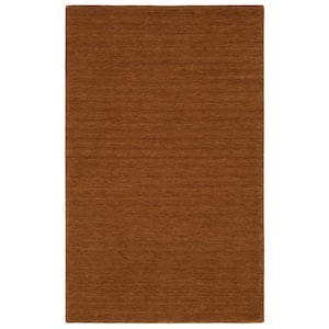 Allaire Rust 5 ft. x 8 ft. Solid Heathered Hand-Crafted 100% Wool Indoor Area Rug
