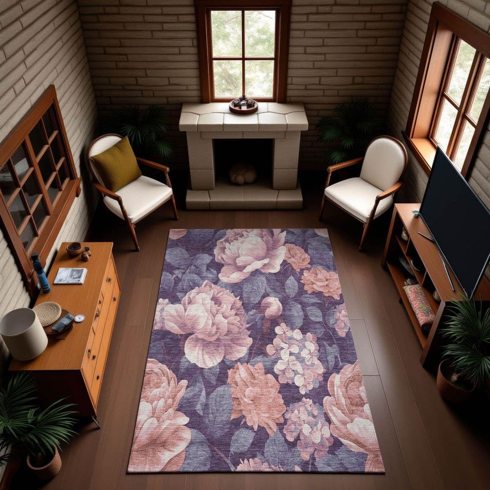 Mayfield Premium Machine Washable Abstract AMF1561 Salmon 5 ft. x 7 ft. 6 in. Area Rug price history on PriceWatchPro