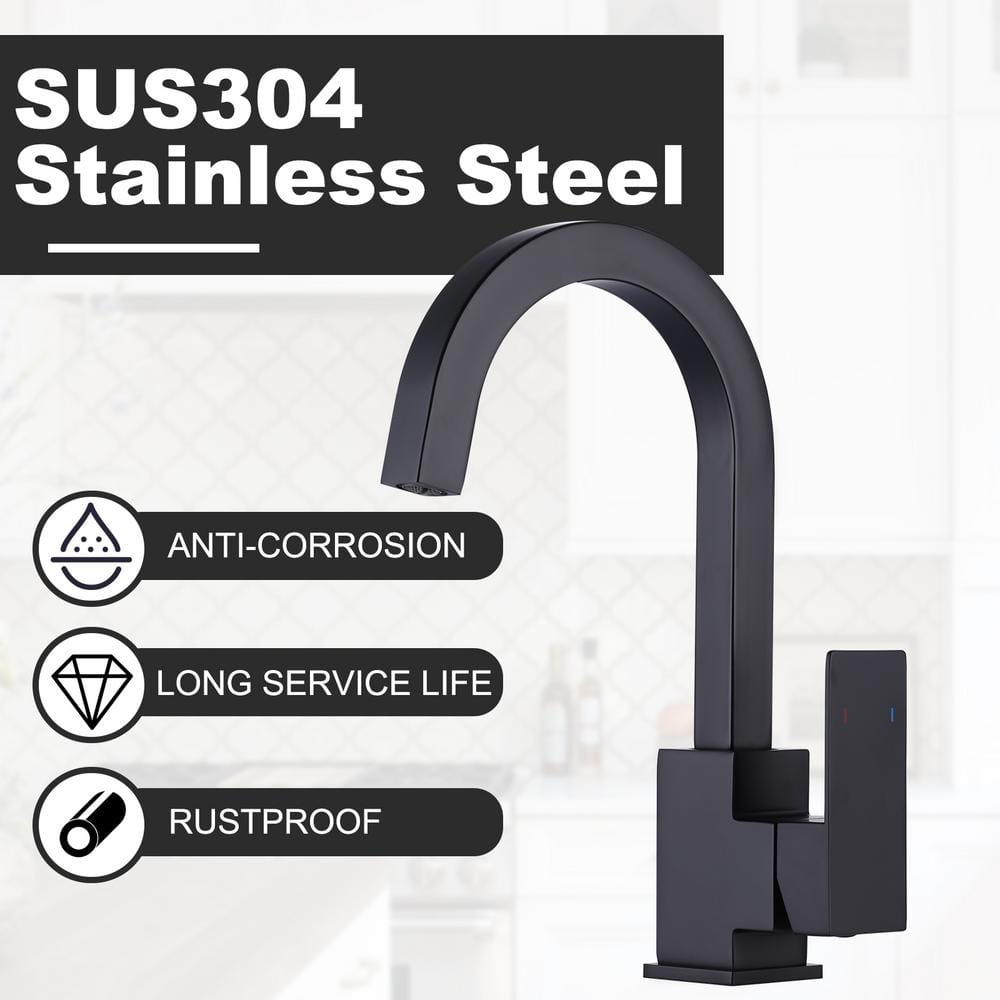 Matte Black Stainless Steel Single Handle Bar Faucet