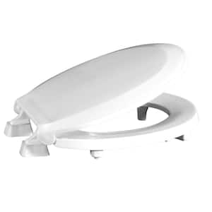 ADA Compliant Round Raised Closed Front with Cover Toilet Seat in White