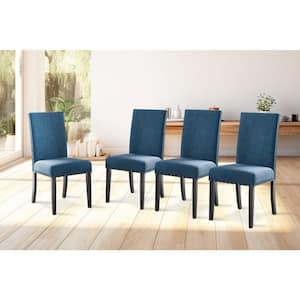 New Classic Furniture Crispin Marine Blue Polyester Fabric Dining Side Chair with Nailhead Trim (Set of 4)