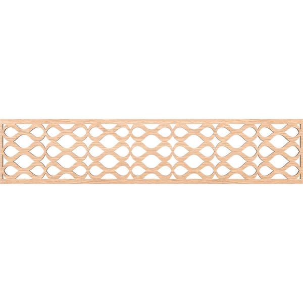 Ekena Millwork Somerset Fretwork 0.25 in. D x 46.75 in. W x 10 in. L Red Oak Wood Panel Moulding