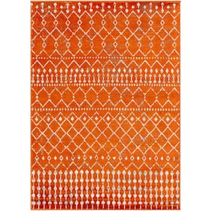 Rubena Burnt Orange 8 ft. x 10 ft. Indoor/Outdoor Area Rug