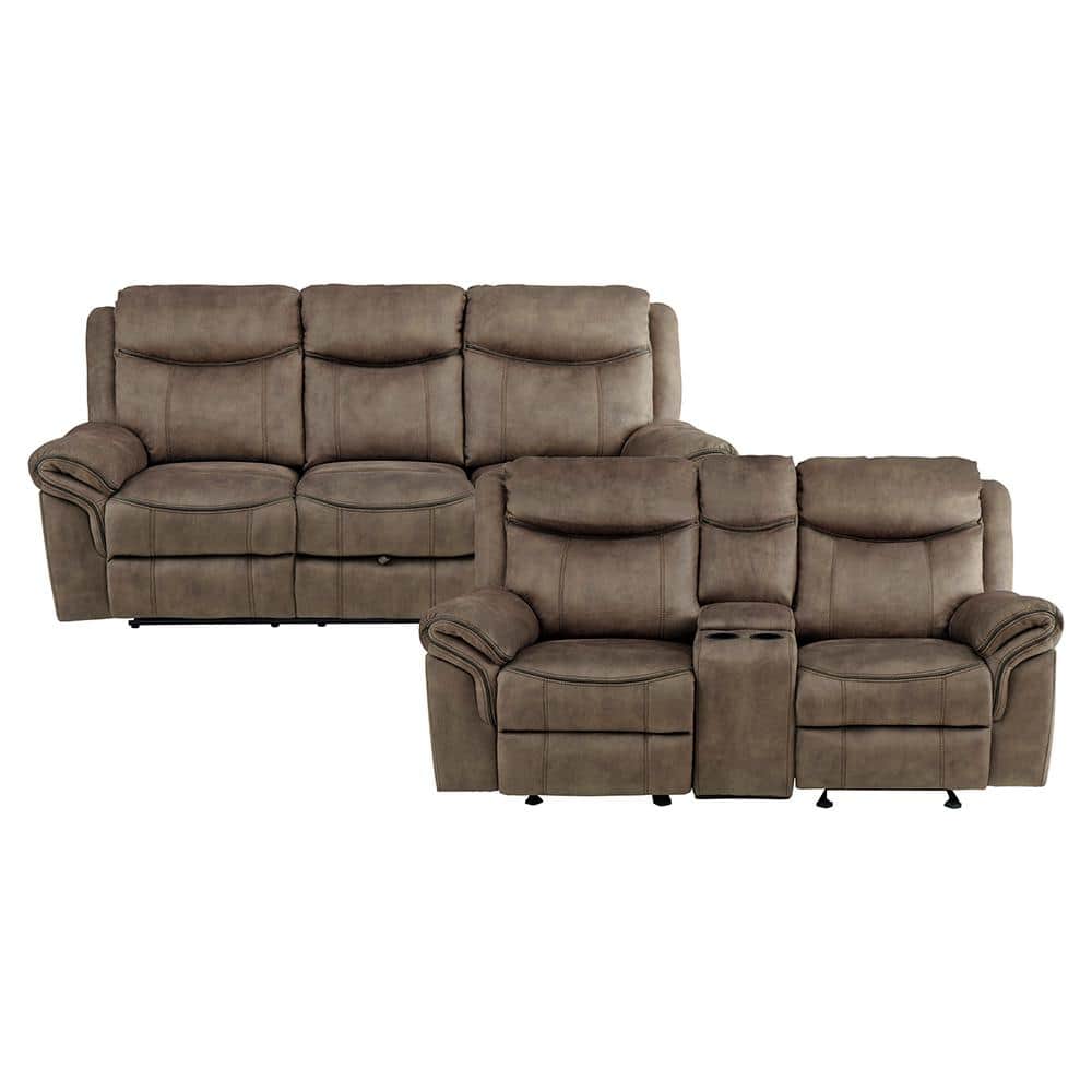Creeley 88.5 in W Pillow Top Arm Microfiber Rectangle Manual Reclining Sofa