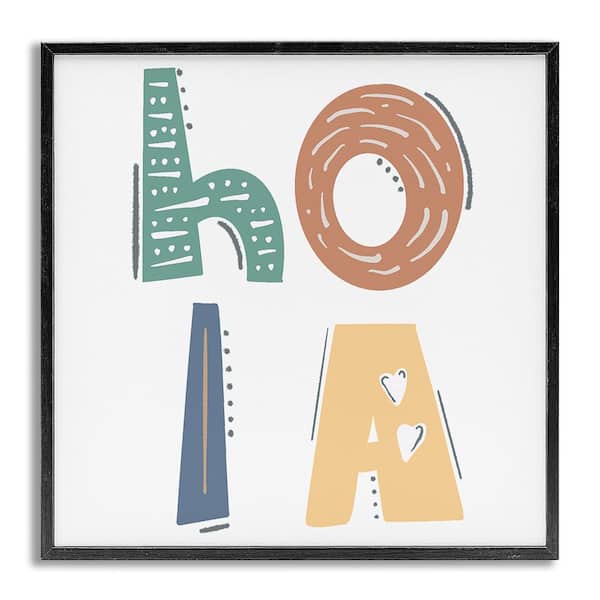 Stupell Industries Hello Playful Typography by SD Graphics Studio Gray Framed Typography Giclee Art Print 24 in. x 24 in.