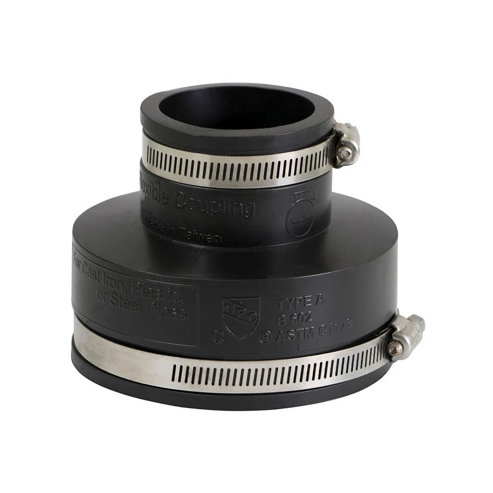 4 in. x 2 in. PVC Flexible Reducing Coupling with Stainless Steel Clamps price history on PriceWatchPro