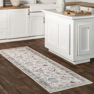 Bex Spill-Proof Machine Washable Ivory Multicolor 2 ft. x 8 ft. Persian Runner Rug