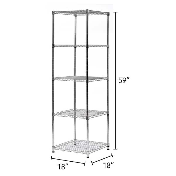 Muscle Rack Chrome 5 Tier Wire Shelving, Wire Shelving 18