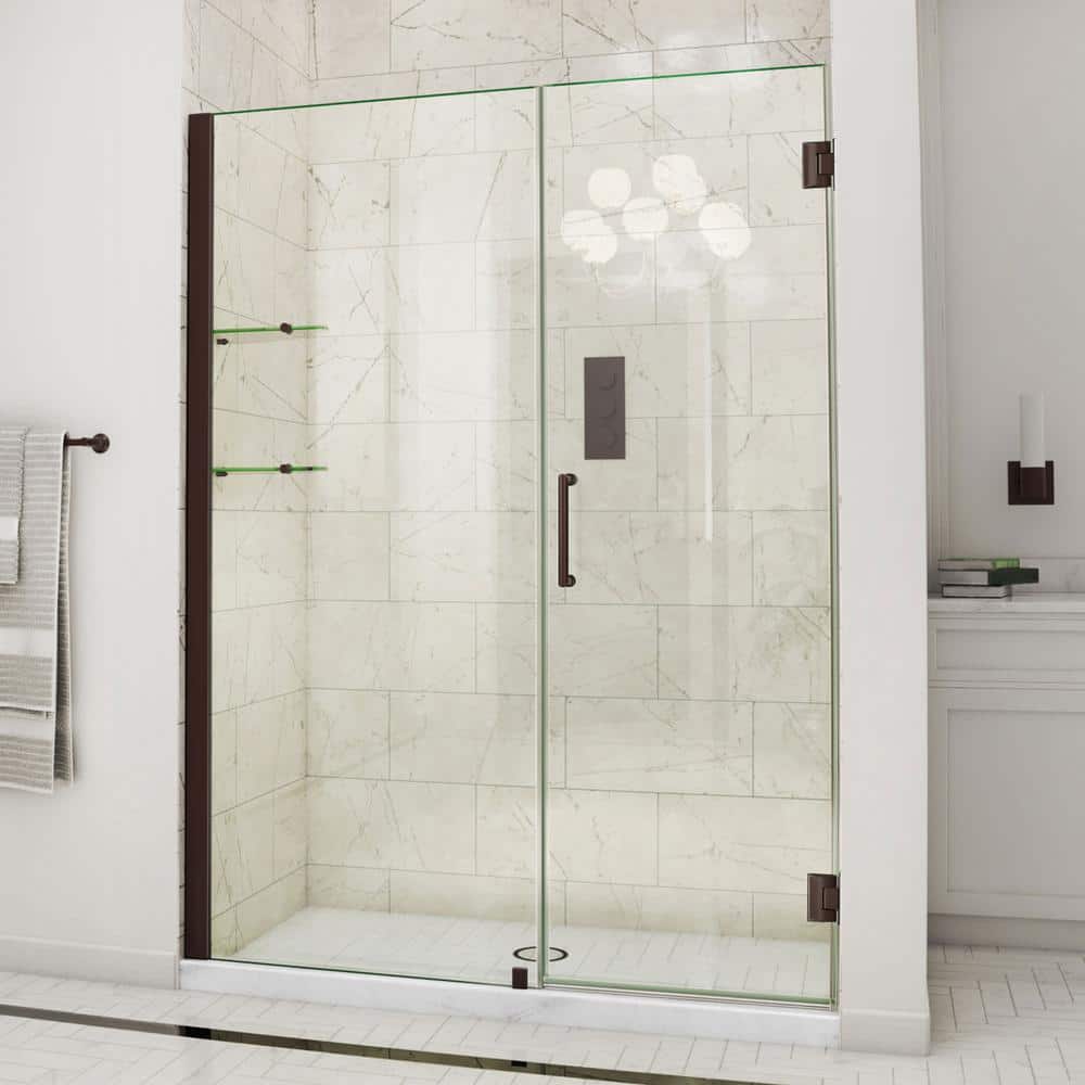 Unidoor 53 to 54 in. x 72 in. Frameless Hinged Shower Door in Oil Rubbed Bronze price history on PriceWatchPro