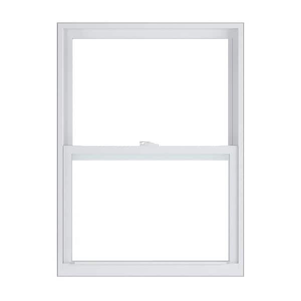 American Craftsman 28 in. x 38 in. 50 Series Low-E Argon Glass Single Hung White Vinyl Replacement Window, Screen Incl