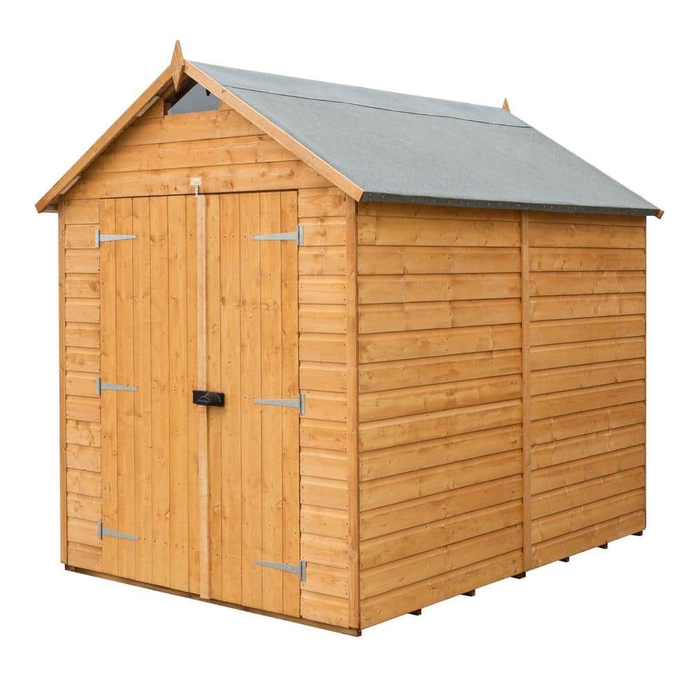 Bosmere 6 Ft W X 8 D Wood Secure, Wooden Sheds Home Depot
