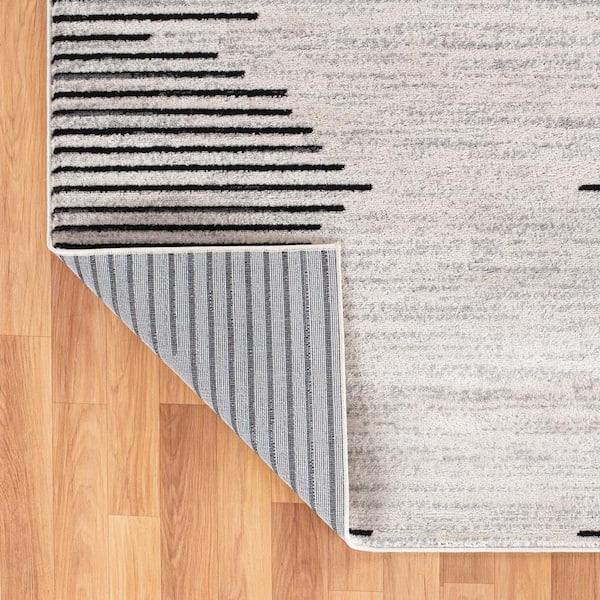Cream 7 ft. 10 in. x 10 ft. Bohemian Stripe Area Rug