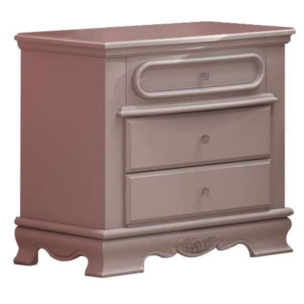 Benjara 26 in. White 2-Drawer Wooden Nightstand