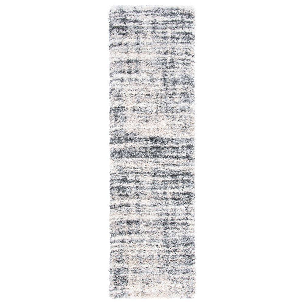 Fontana Shag 2 ft. x 8 ft. Gray/Ivory Striped Gradient Abstract Runner Rug price history on PriceWatchPro