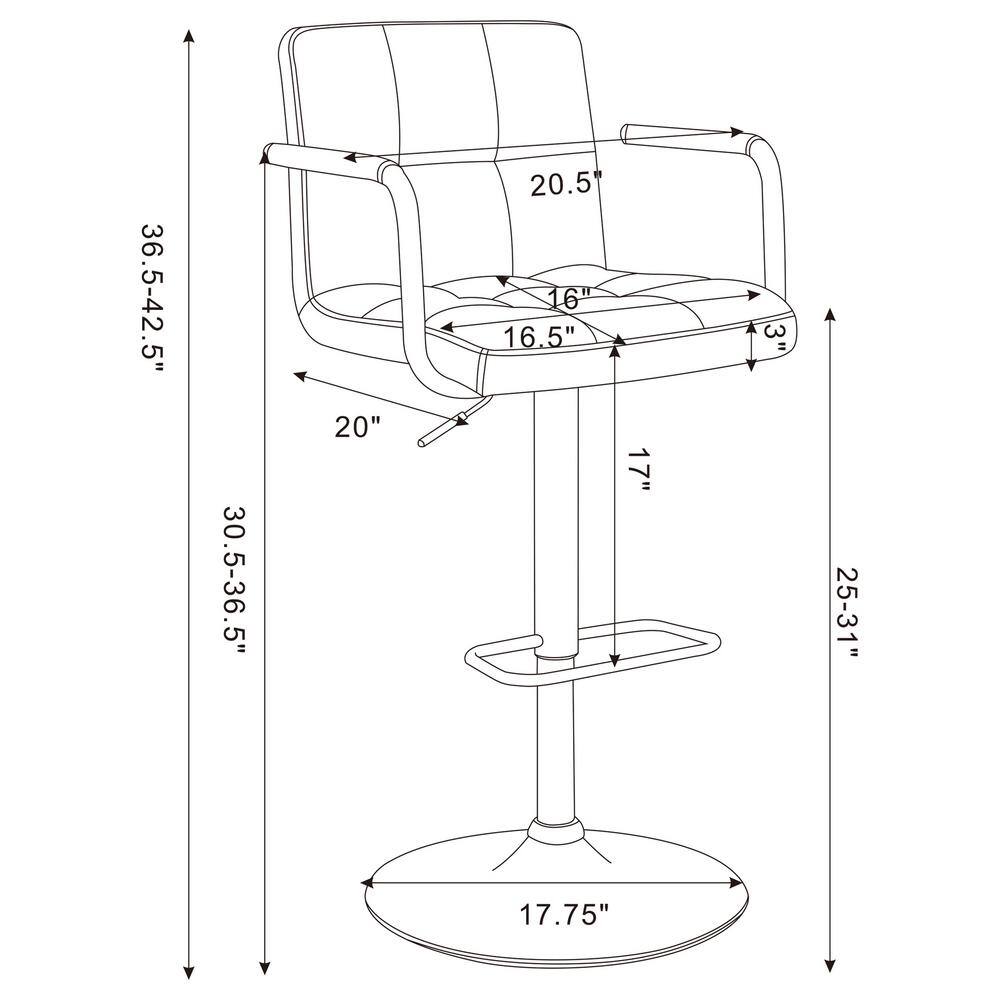 Adjustable Black Leatherette and Chrome Bar Stool