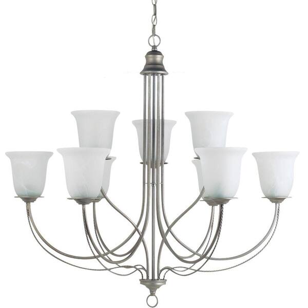 Generation Lighting Plymouth 9-Light Weathered Pewter Chandelier