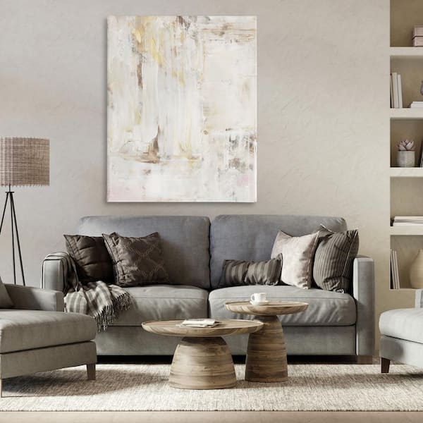 Natural Muted Abstract by Victoria Barnes Unframed Abstract Graphic Art Print 48 in. x 36 in.