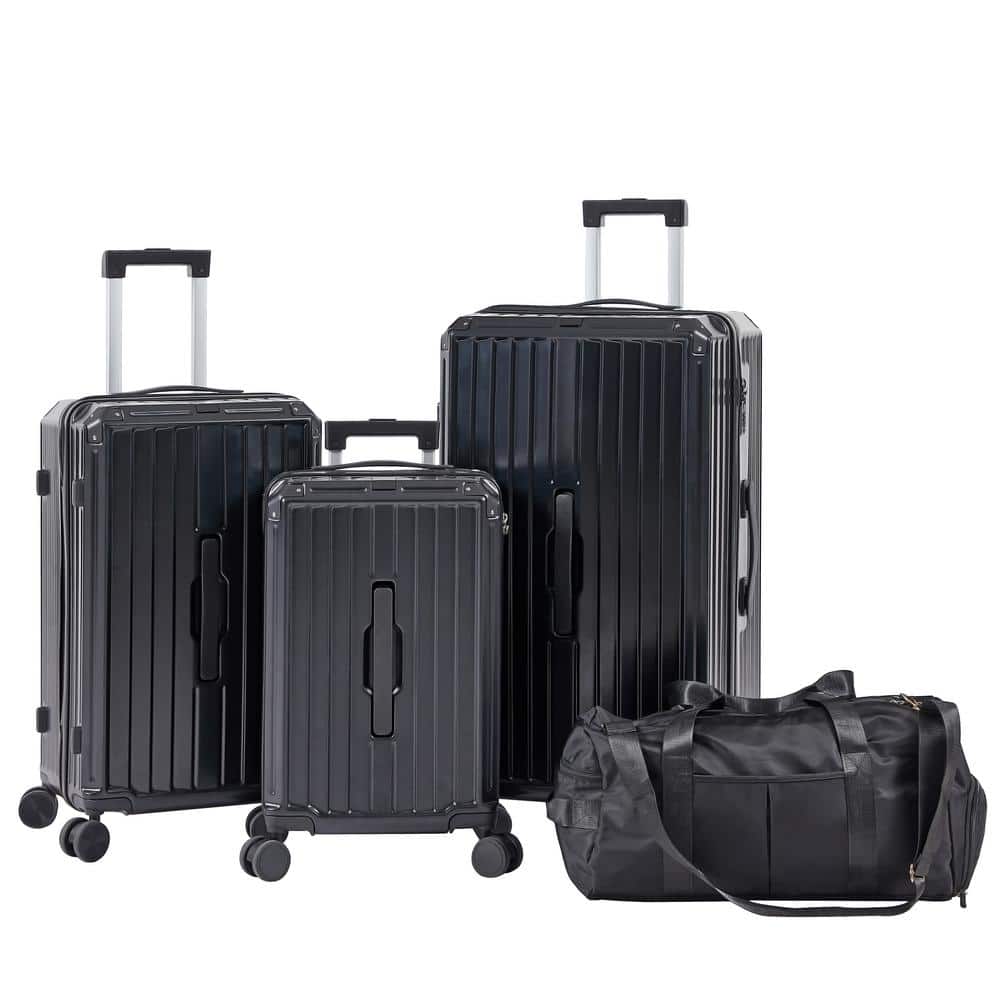 4-Piece PC Plus ABS Luggage Set 4-pieces (20 in./24 in./29 in./Travel Bag)  LS439-BK - The Home Depot