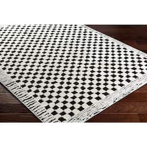 Freud Black 3 ft. x 7 ft. Checkered Indoor Runner Area Rug