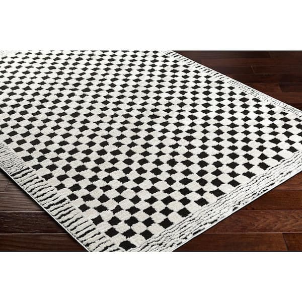 Freud Black 5 ft. x 7 ft. Checkered Indoor Area Rug