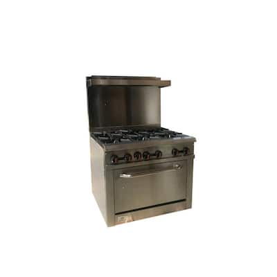 Saba GR60-GS24 - Commercial GAS Range (6 Burner) with 24 GAS Griddle, Broiler & Bottom Oven