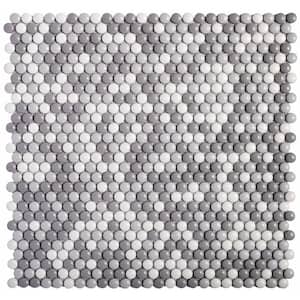 Alabaster White; Gray 12.5 in. x 12.8 in. Recycled Glass Floor and Wall Mosaic Tile (11.11 sq. ft.) (5-Pack)