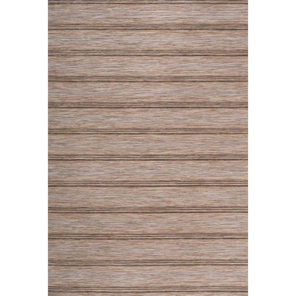 Coastal Charm Brown/Natural Stripe Synthetic 8' x 10' Rug