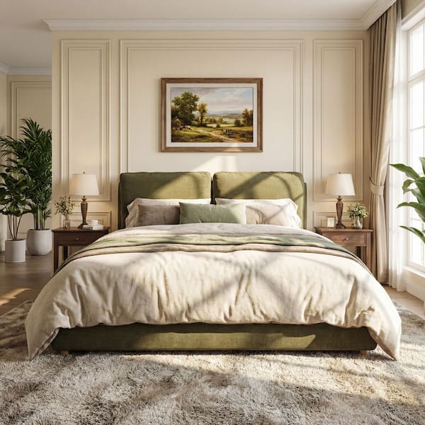 CHRISTOPHER KNIGHT HOME Linden Olive Green Linen Fabric