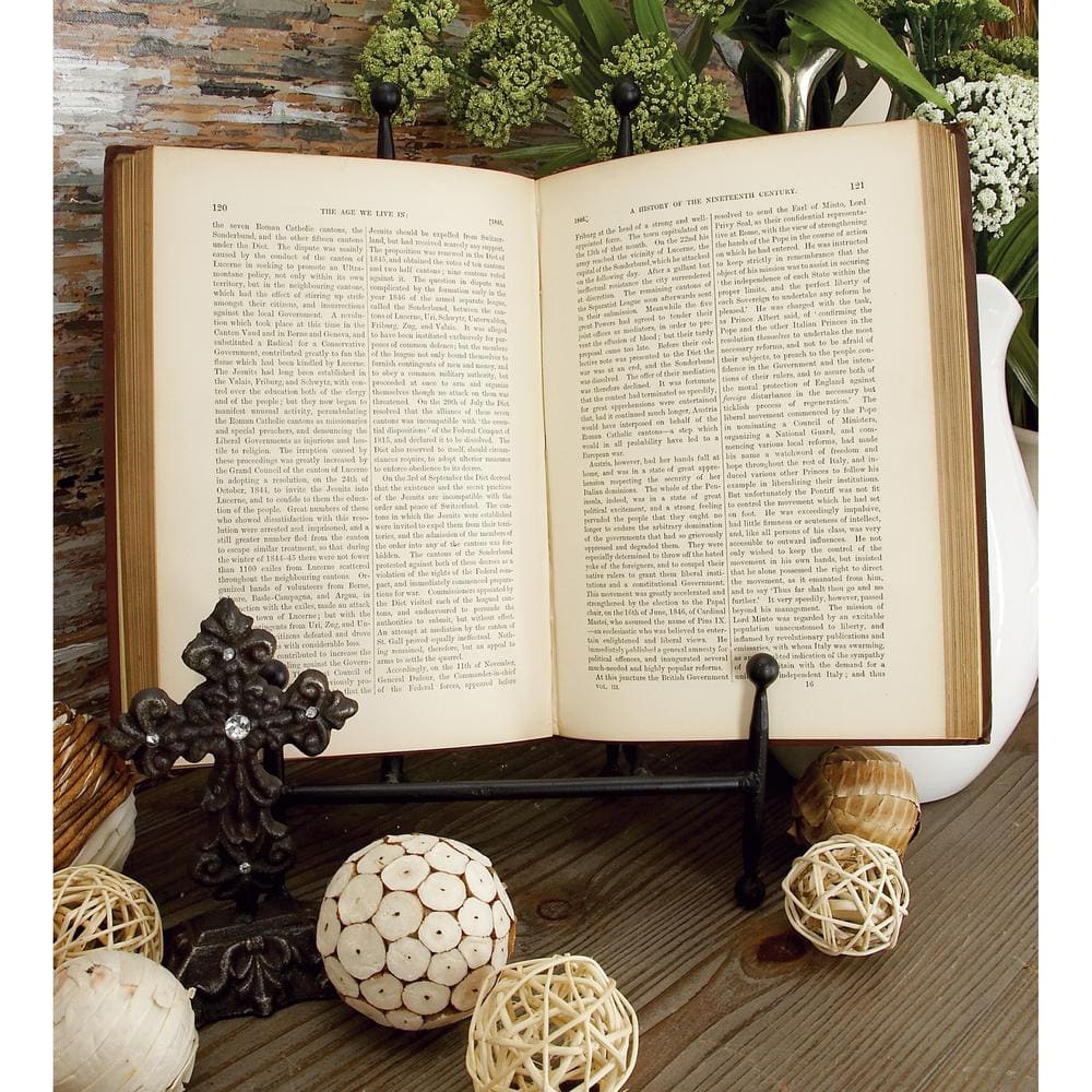 Black Iron Ball-Tip Easel Set for Art Display