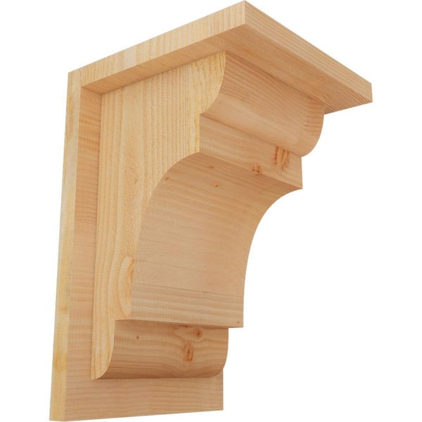 Ekena Millwork 8 in. x 8 in. x 12 in. Douglas Fir New Brighton Rough Sawn Corbel with Backplate