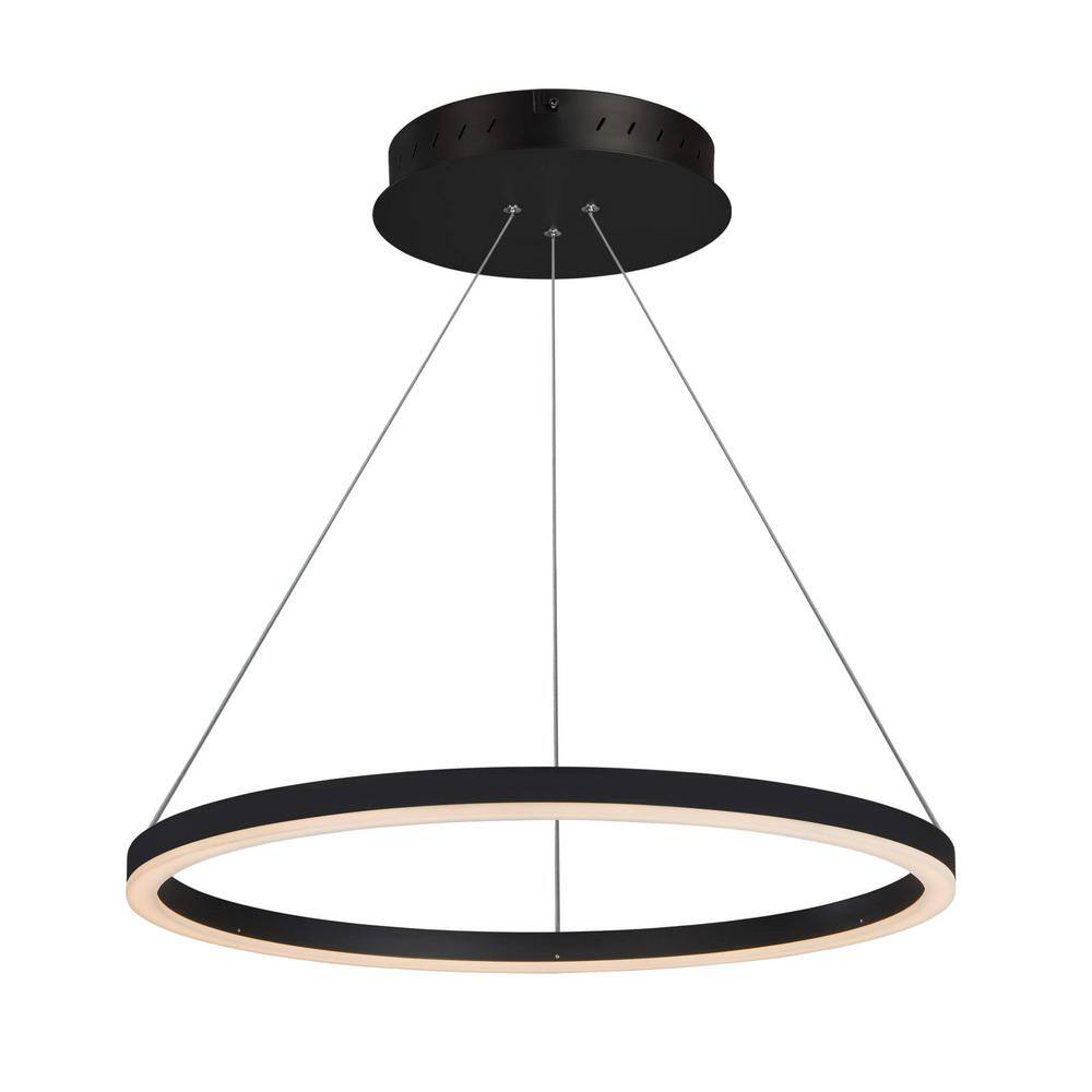 Tania 24" Black Aluminum LED Ring Chandelier
