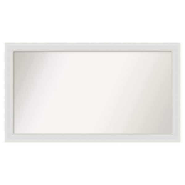 Amanti Art Flair Soft White Narrow 44 in. x 25 in. Custom Non-Beveled Satin Recyled Polystyrene Bathroom Vanity Wall Mirror