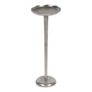 Alessia 8.00 in. Silver Round Metal Modern End Table
