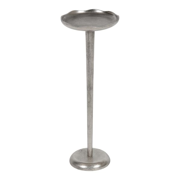 Kate and Laurel Alessia 8.00 in. Silver Round Metal Modern End Table