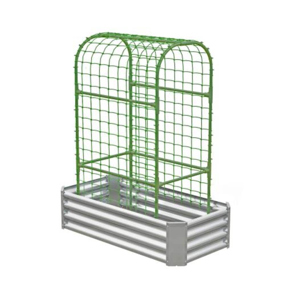 "2-in-1 Raised Bed  59"" Arch Trellis – 4x2x1ft, Silver, Climbing Veggies" price history on PriceWatchPro