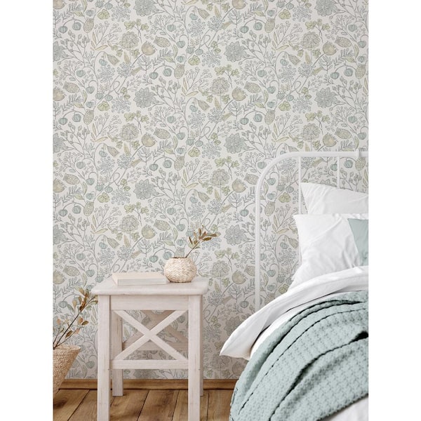 Blue and Green Southern Trail Peel and Stick Wallpaper Sample