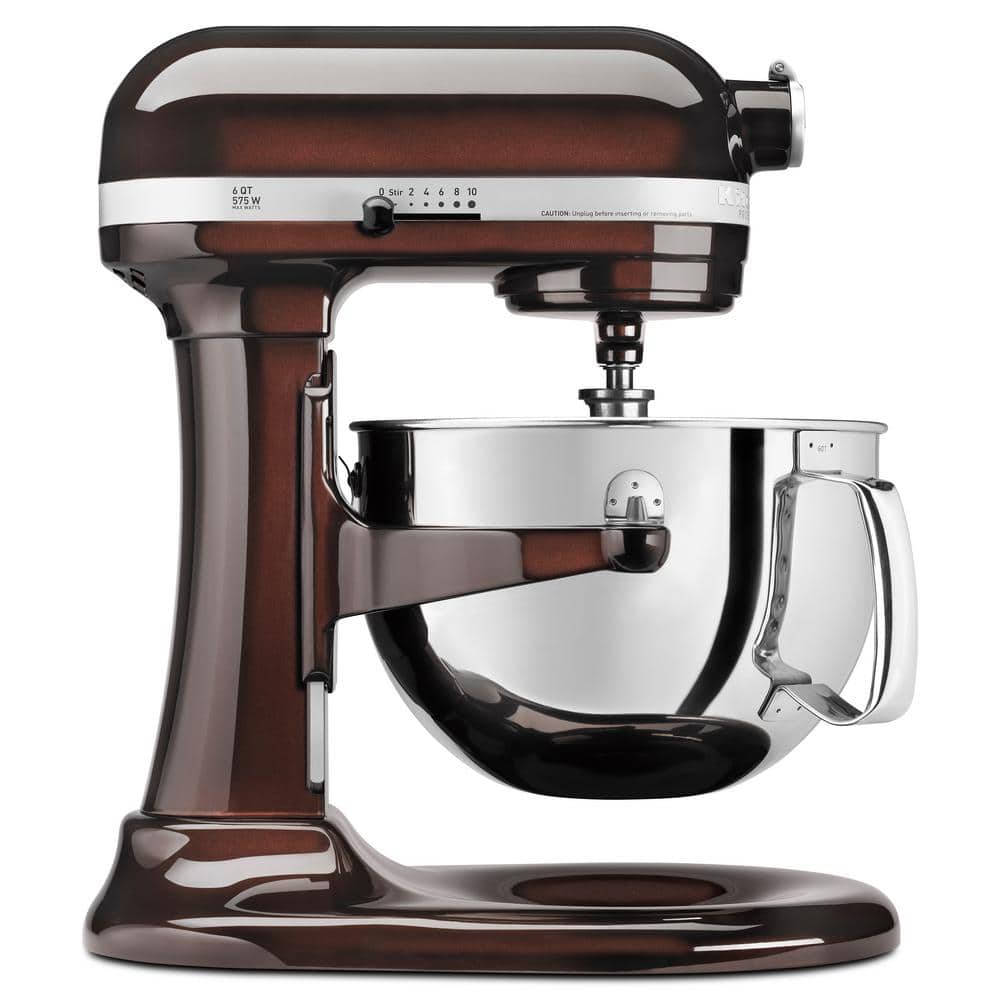 KitchenAid Professional 600 Series 6 Qt. 10-Speed Espresso Stand Mixer with  Flat Beater, Wire Whip and Dough Hook Attachments KP26M1XES - The Home