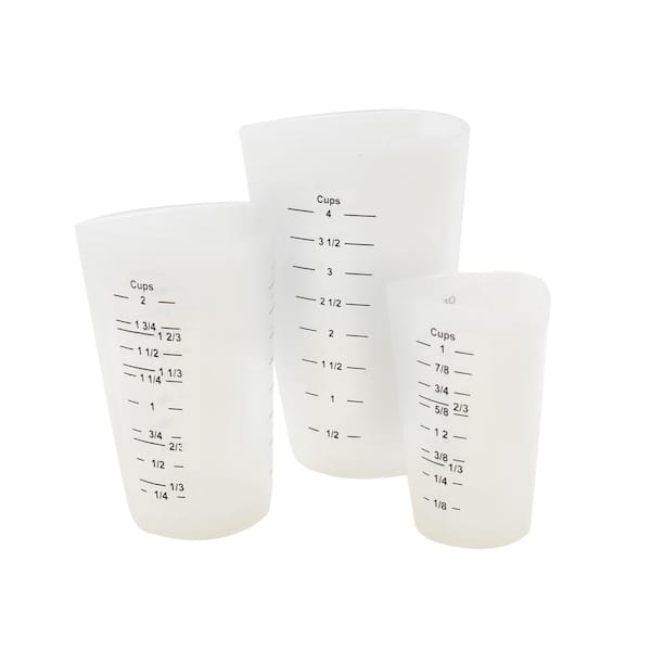 TableCraft 3-Piece Silicone Measuring Cup Set (6-Pack) HSMC3 - The
