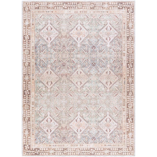 Livabliss Amelie Green Traditional 5 ft. x 7 ft. Machine Woven Rug
