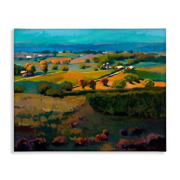 Countryside Farms Landscape by Sri Rao Unframed Nature Graphic Art Print 24 in. x 30 in.